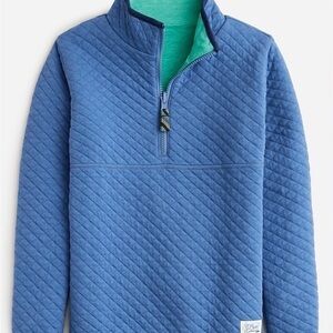 J. Crew kids quilted jersey reversible half-zip sweatshirt size S (kids).